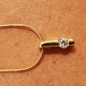 Diamond necklace in 14 karat gold, from Mayor's Jewelers. Gorgeous diamond!